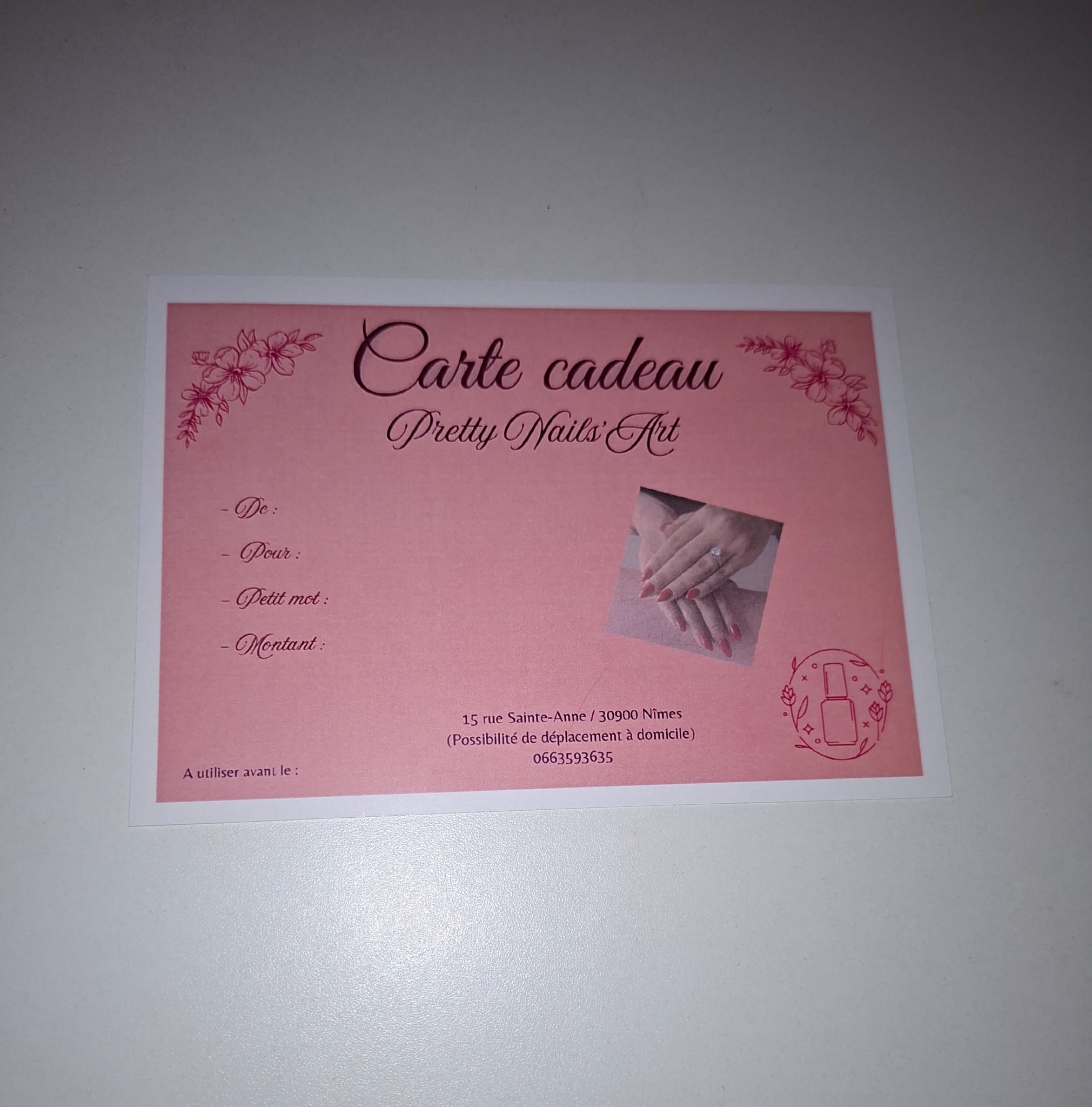 Carte cadeau physique Pretty Nails Art